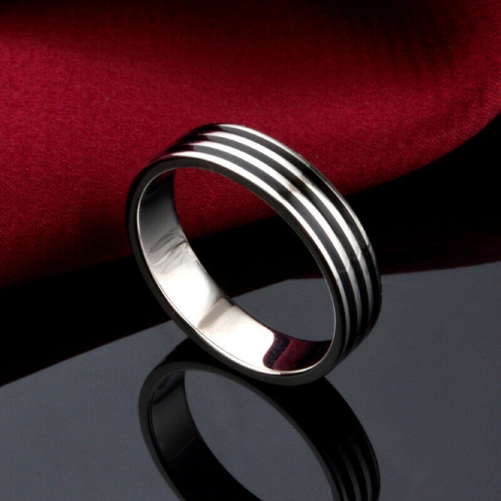 Men&Women Stainless Steel Titanium Band Ring - Picture 2 of 4